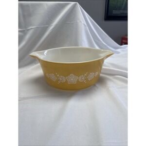 Vintage Pyrex 475-B Gold Butterfly Casserole Bowl 11" Round 2.5 Quart NO Lid
